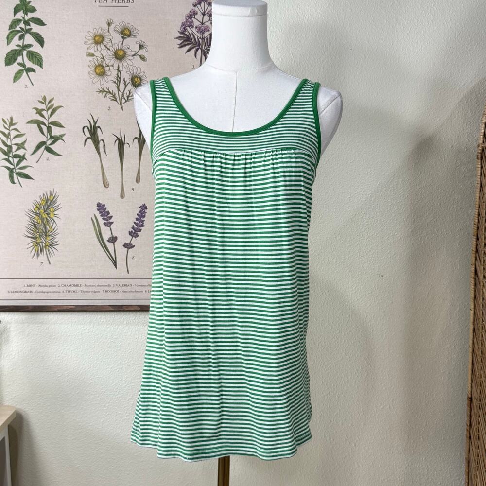 Y2k Kelly Green Striped Tunic Tank Top SoCal New Preppy Whimsy Twee Whimsitwee S